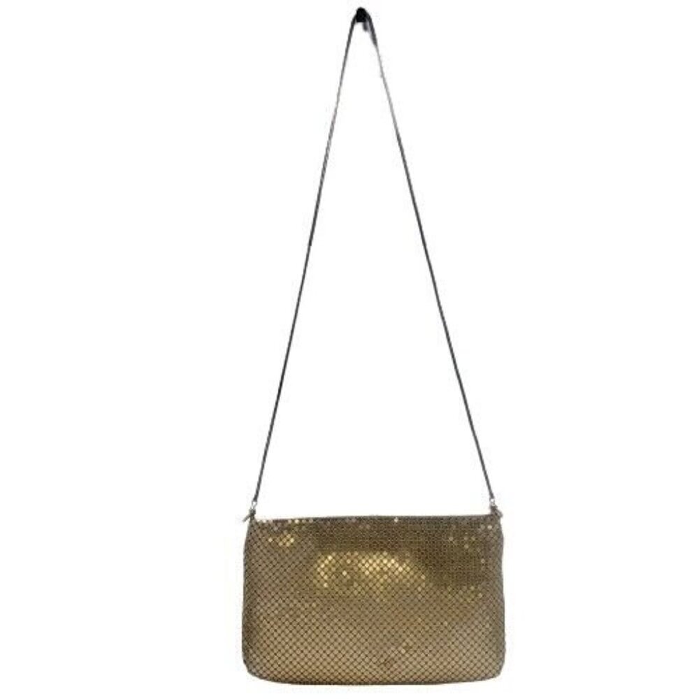 Pacific Connections Metallic Gold Mesh Mini Purse Shoulder Bag Clutch